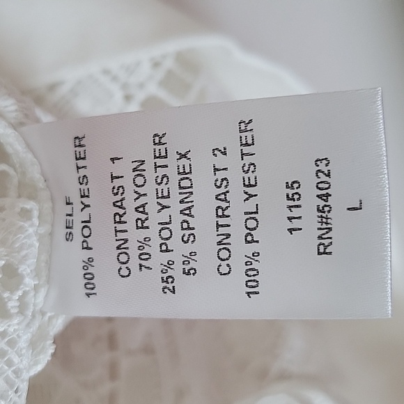 Piperlime White Crochet Crewneck Pullover Size Large L - Picture 4 of 7